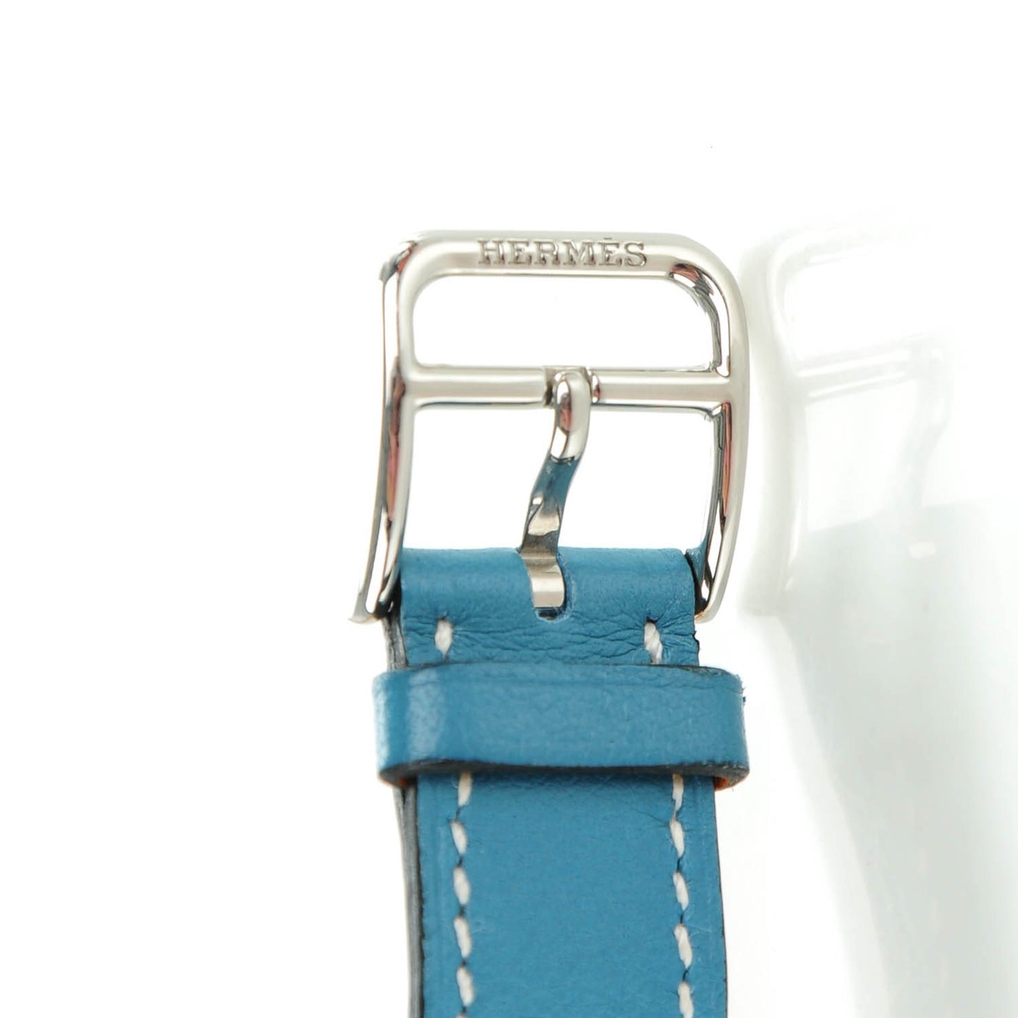 Stainless Steel Swift 21mm Heure H Hour Double Tour Quartz Watch Blue Jean