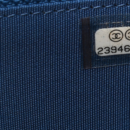 Chanel Caviar Quilted Boy Small Zip Around Wallet Blue 7 of 7