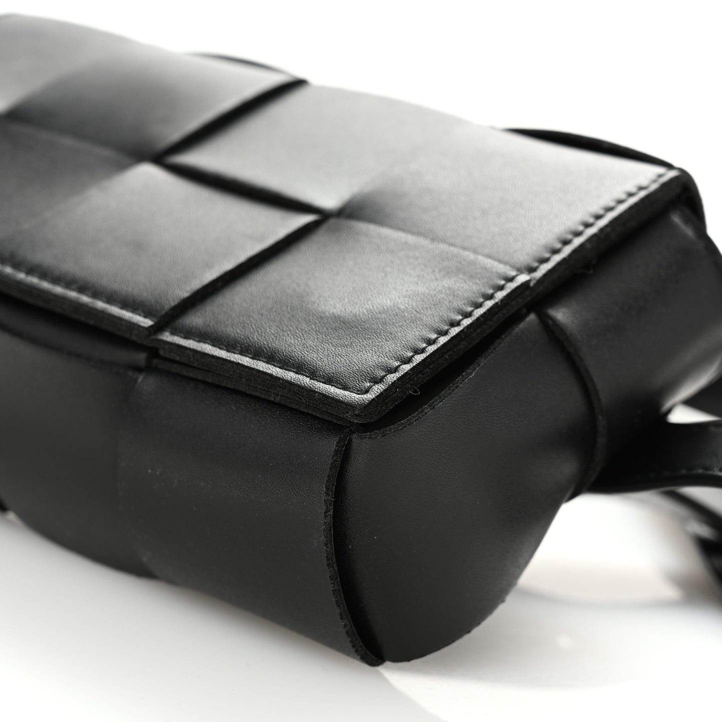 Nappa Maxi Intreccio The Belt Cassette Bag Black