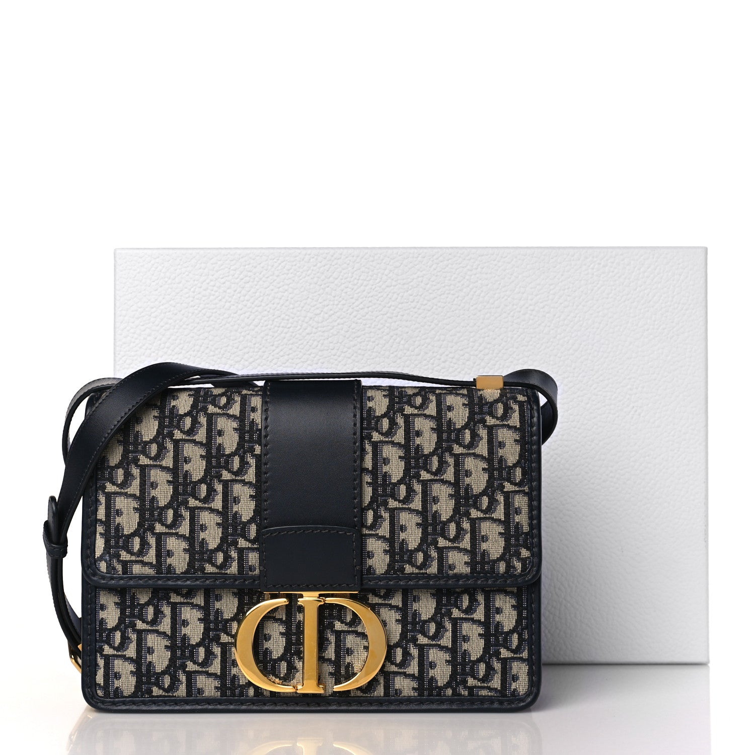 Christian Dior Oblique 30 Montaigne Flap Bag Blue 9 of 9
