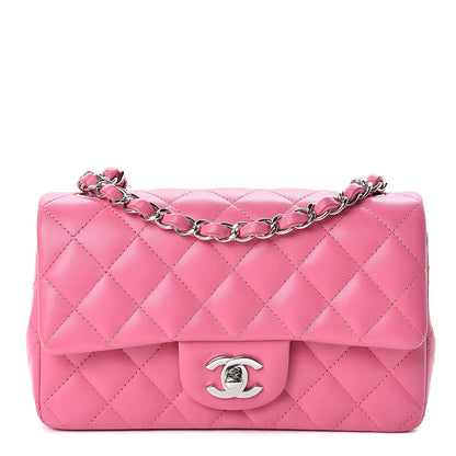 Chanel Lambskin Quilted Mini Rectangular Flap Dark Pink 1 of 11