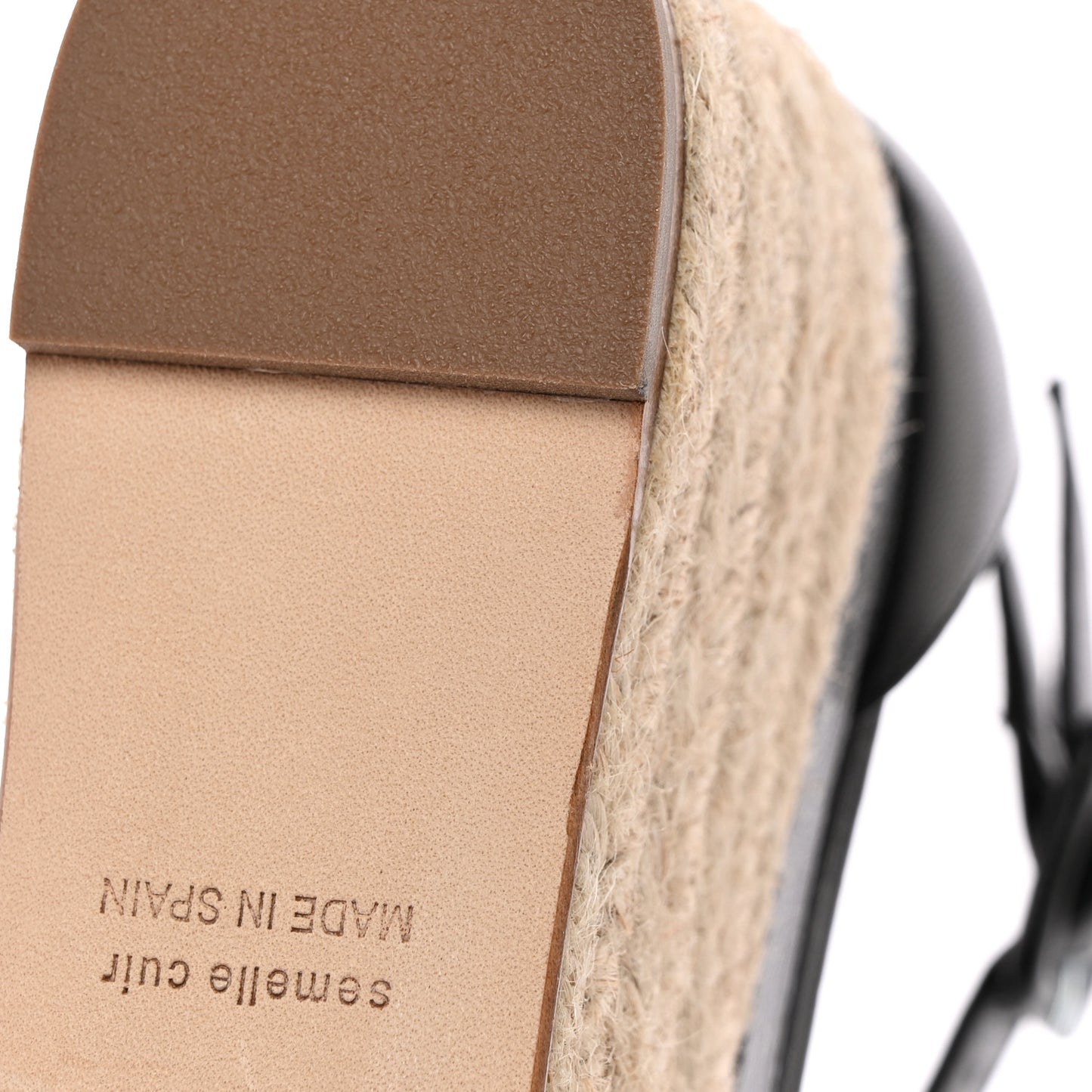 Goatskin Elda Espadrille Wedge Sandals 39 Black