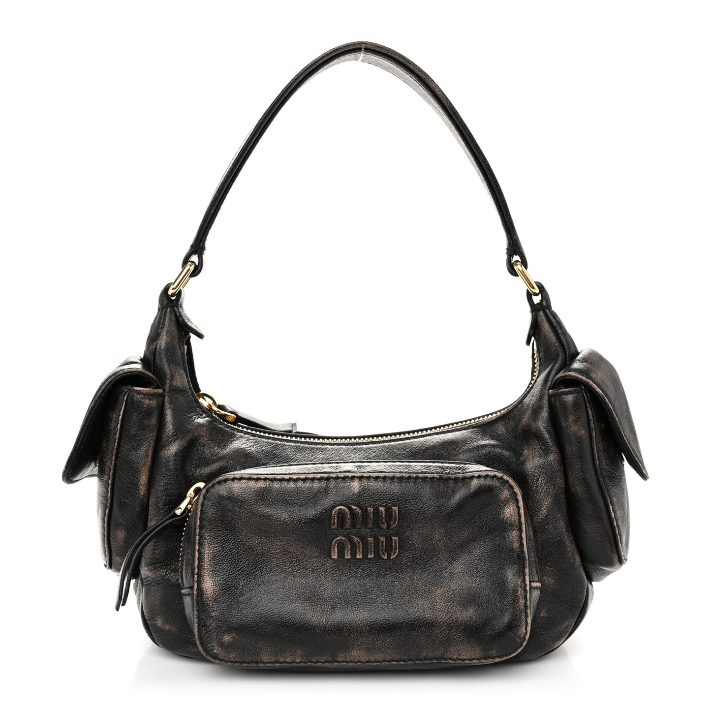 Distressed Nappa Pocket Bag Sand Coffee