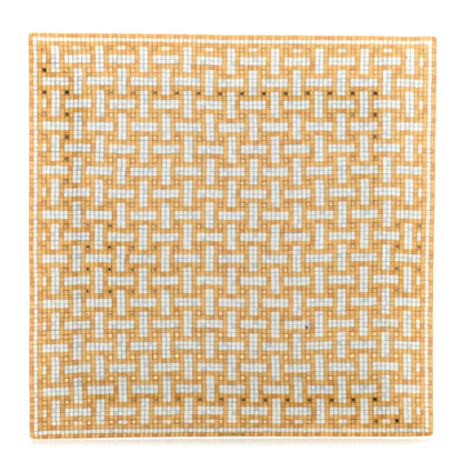 Hermes Porcelain Mosaique au 24 Square Plate Gold 1 of 5
