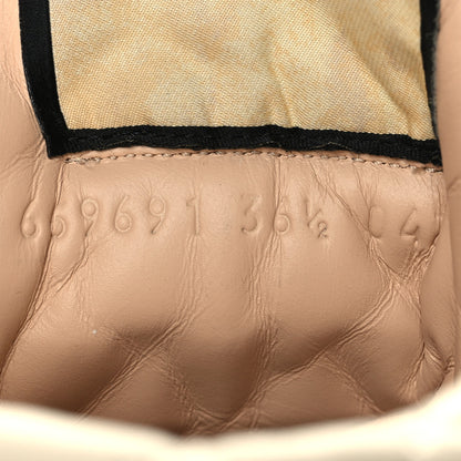 Gucci Calfskin GG Supreme Monogram Nappa Quilted Lace Up Ankle Boots 36.5 Mystic White Beige 6 of 8