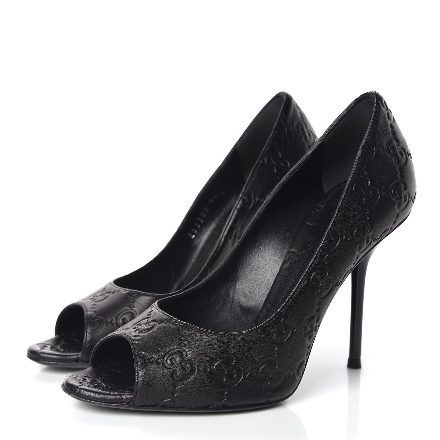 Guccissima GG Peep Toe Heels 36 Black