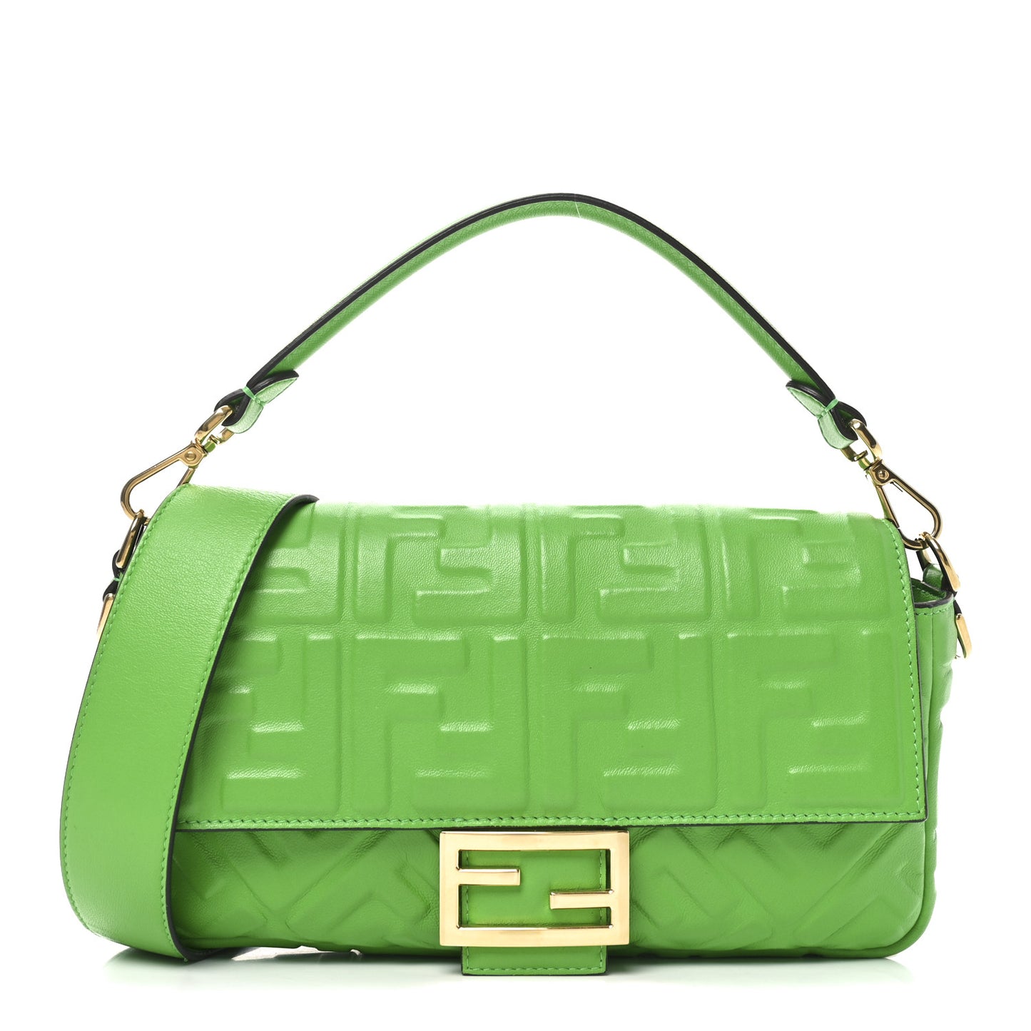 Nappa FF 1974 Embossed Baguette Tomatillo