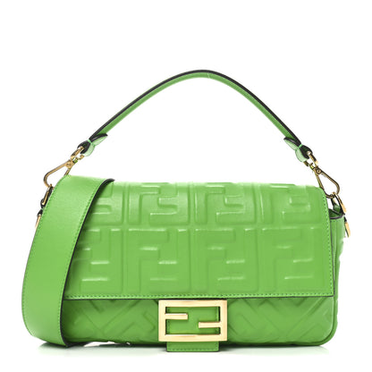 Fendi Nappa FF 1974 Embossed Baguette Tomatillo 1 of 10