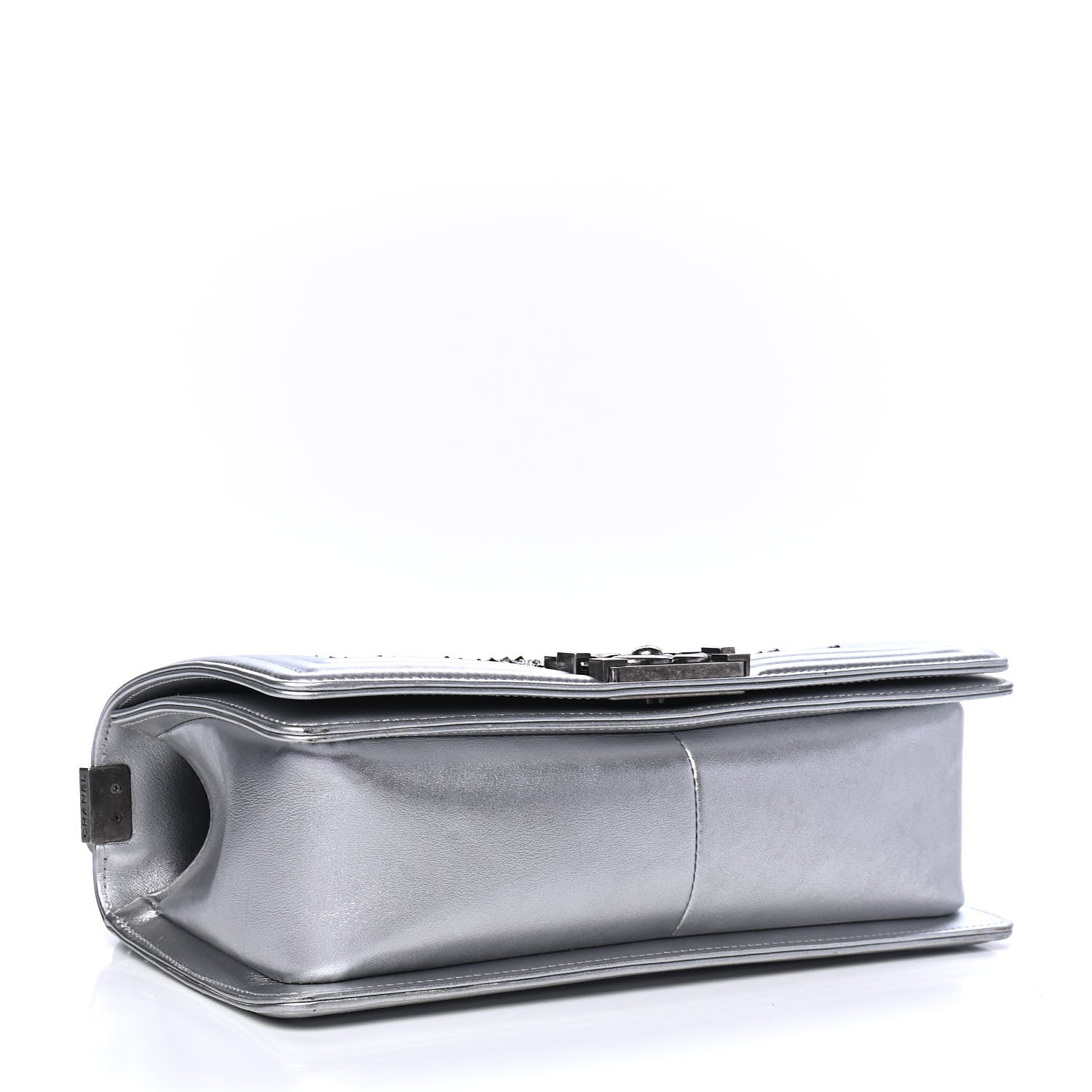 Chanel Metallic Lambskin Embellished Medium Boy Flap Silver 3 of 4