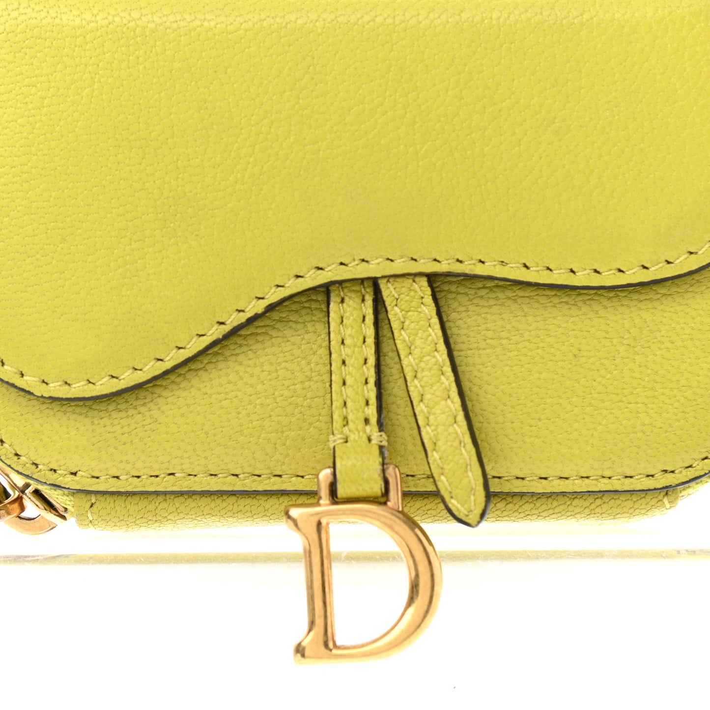 Goatskin Mini Saddle Shoulder Strap Pouch Lime