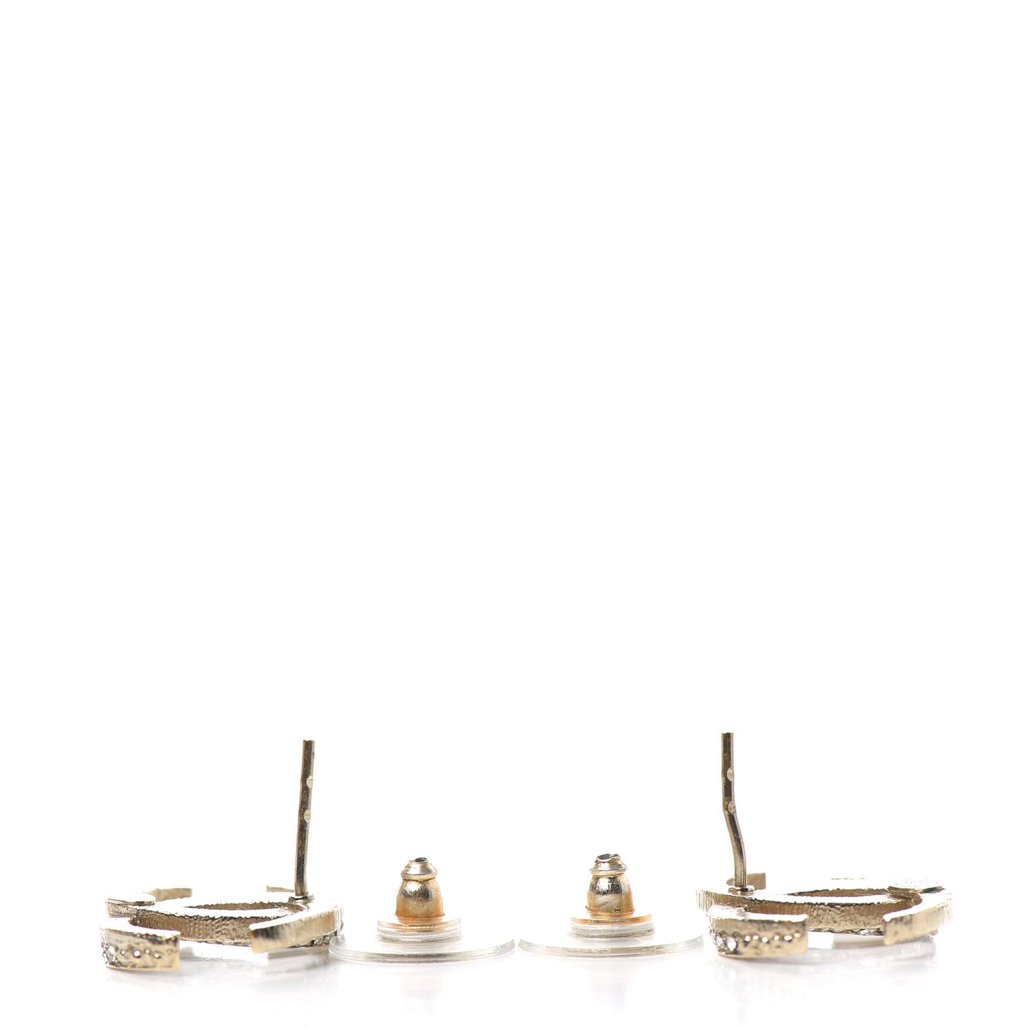 Crystal CC Moon Earrings Gold