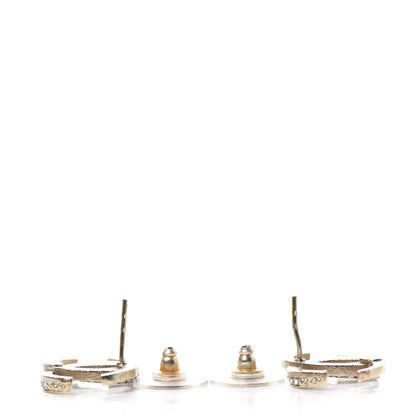 Chanel Crystal CC Moon Earrings Gold 3 of 4