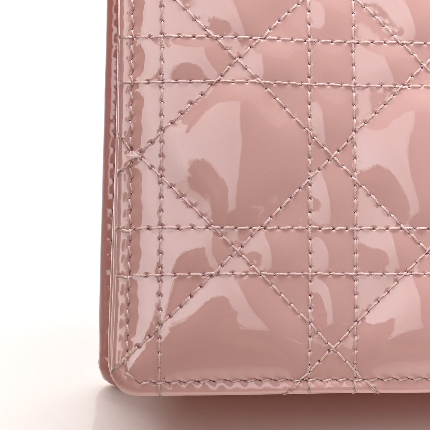 Patent Cannage Lady Dior Clutch Rose Clair