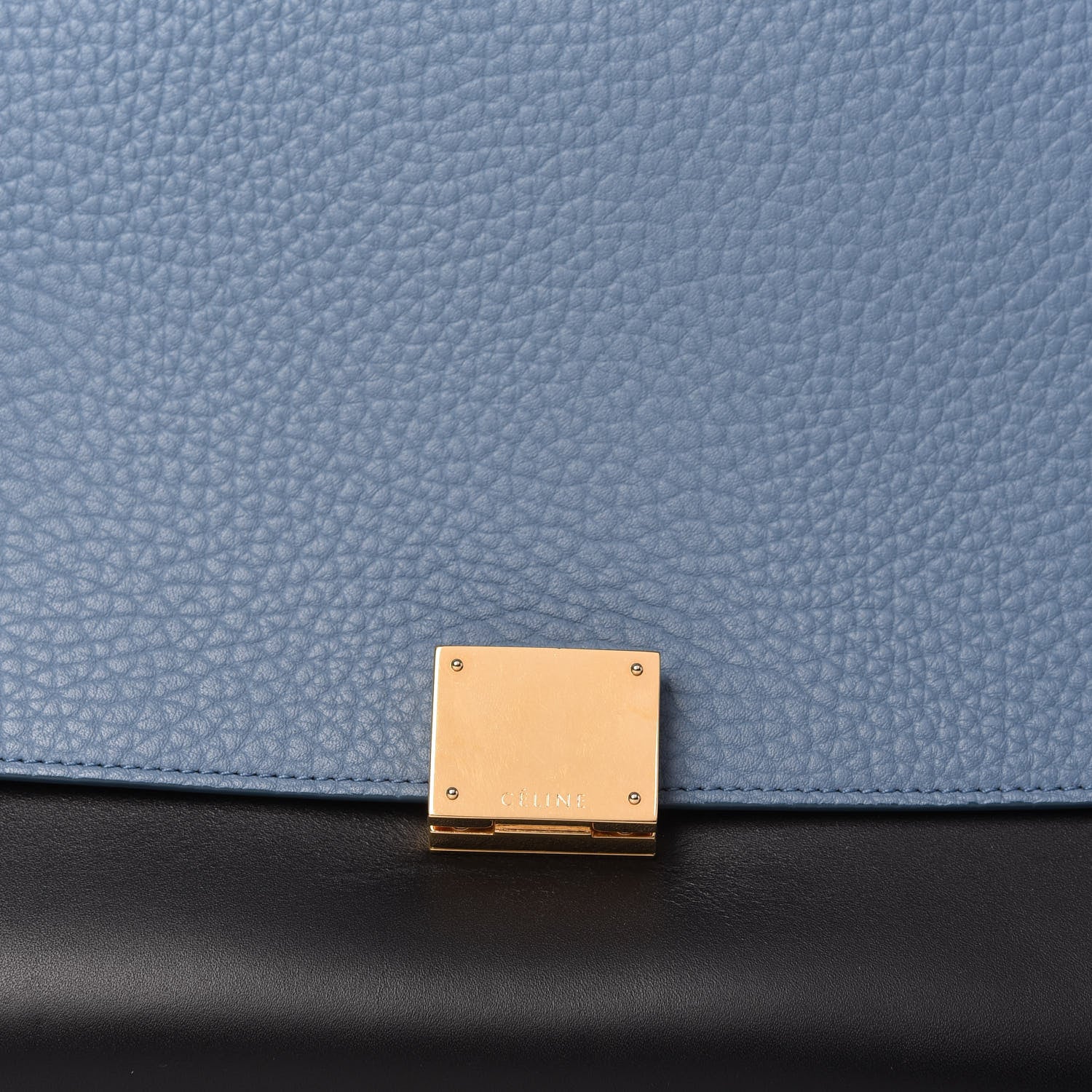 Celine Bullhide Calfskin Grained Nubuck Small Tri-Color Trapeze Medium Blue 10 of 10