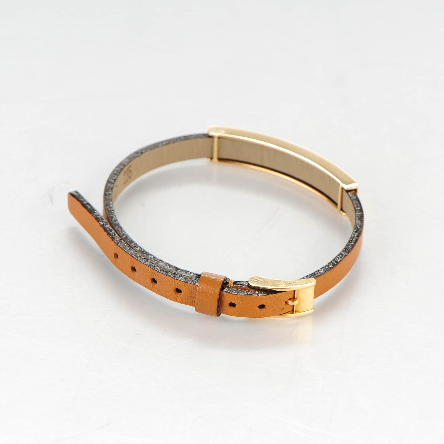 18K Yellow Gold Lambskin 3 Motif LOVE Bracelet Brown