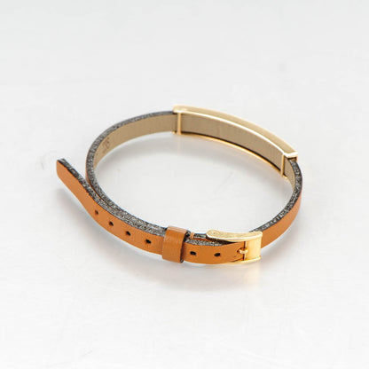 Cartier 18K Yellow Gold Lambskin 3 Motif LOVE Bracelet Brown 3 of 8