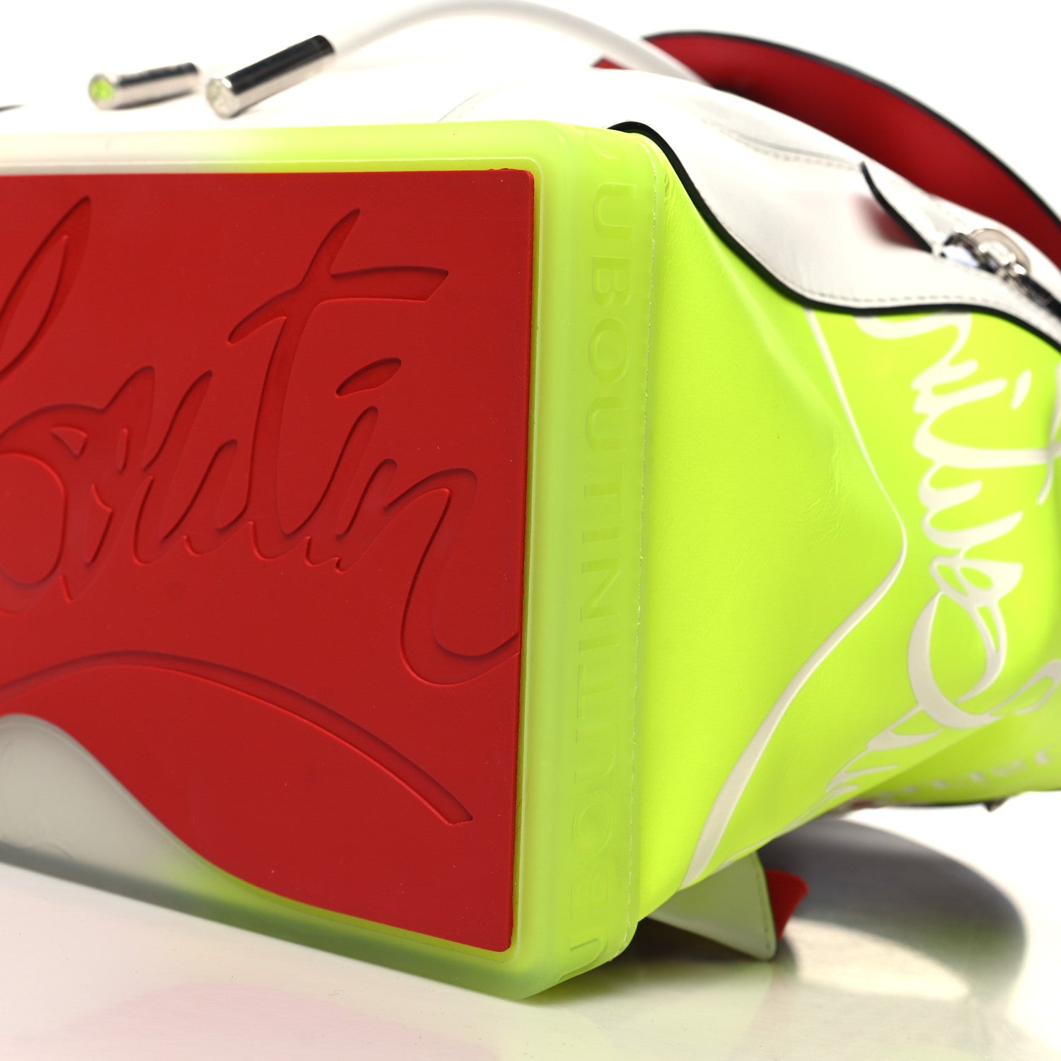 Christian Louboutin Calfskin Explorafunk Backpack Bianco Fluo Yellow 10 of 11