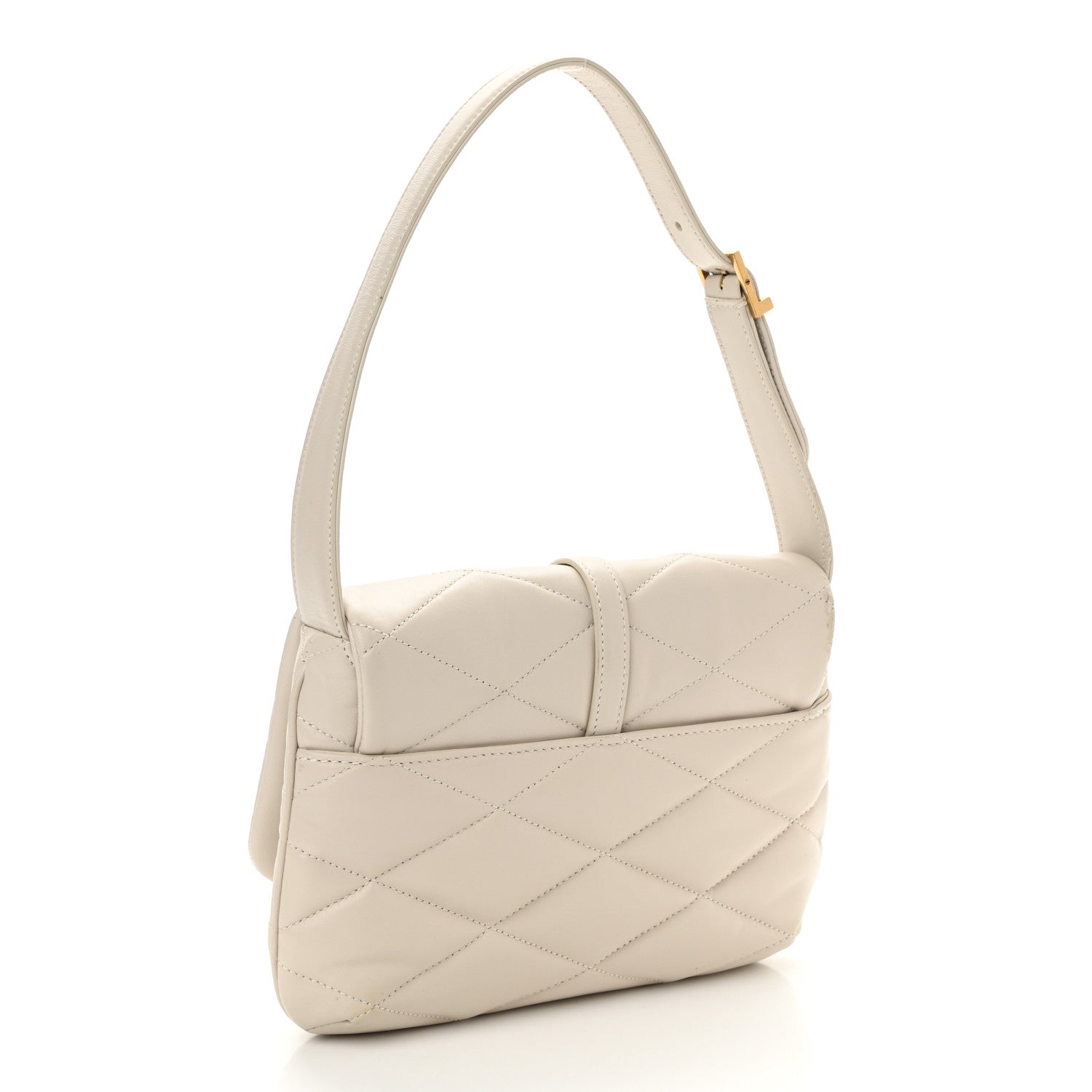 Saint Laurent Lambskin Quilted Le 57 Diamond Shoulder Bag Crema Soft 3 of 8