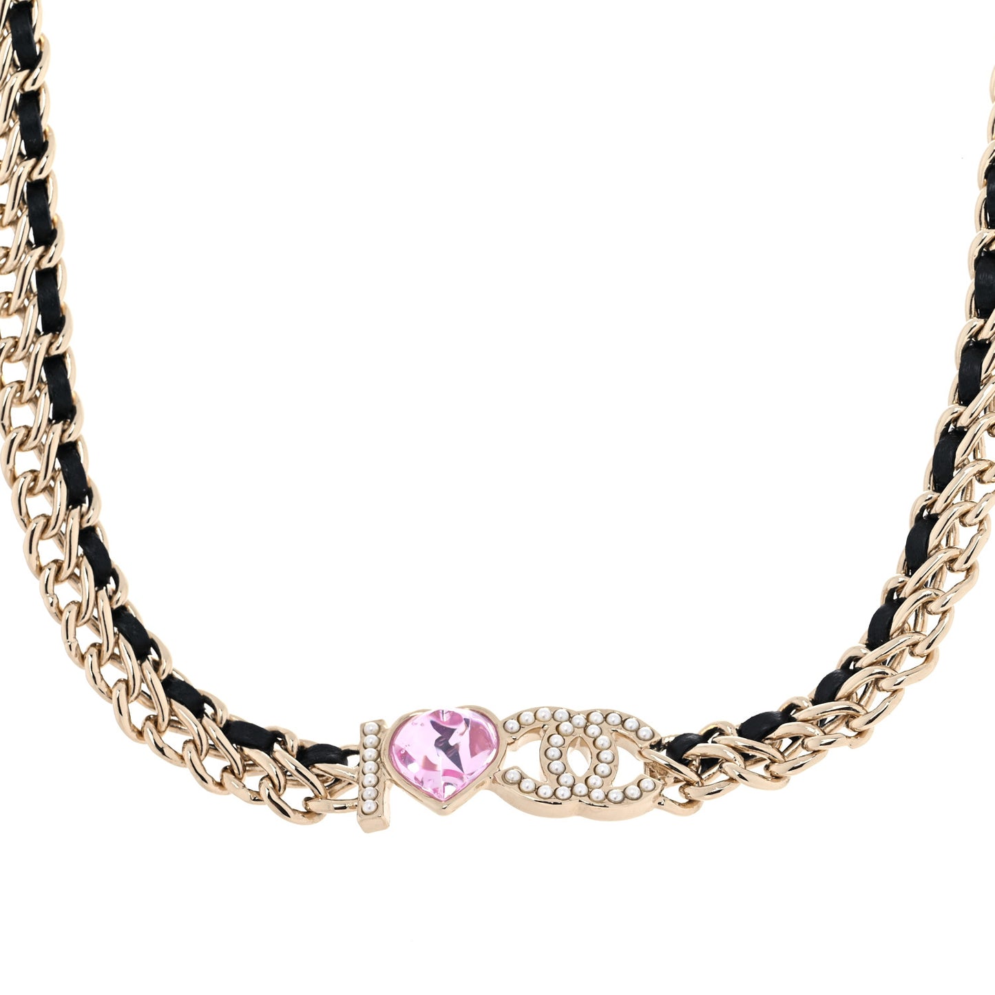 Crystal Pearl CC Choker Gold Black Gold