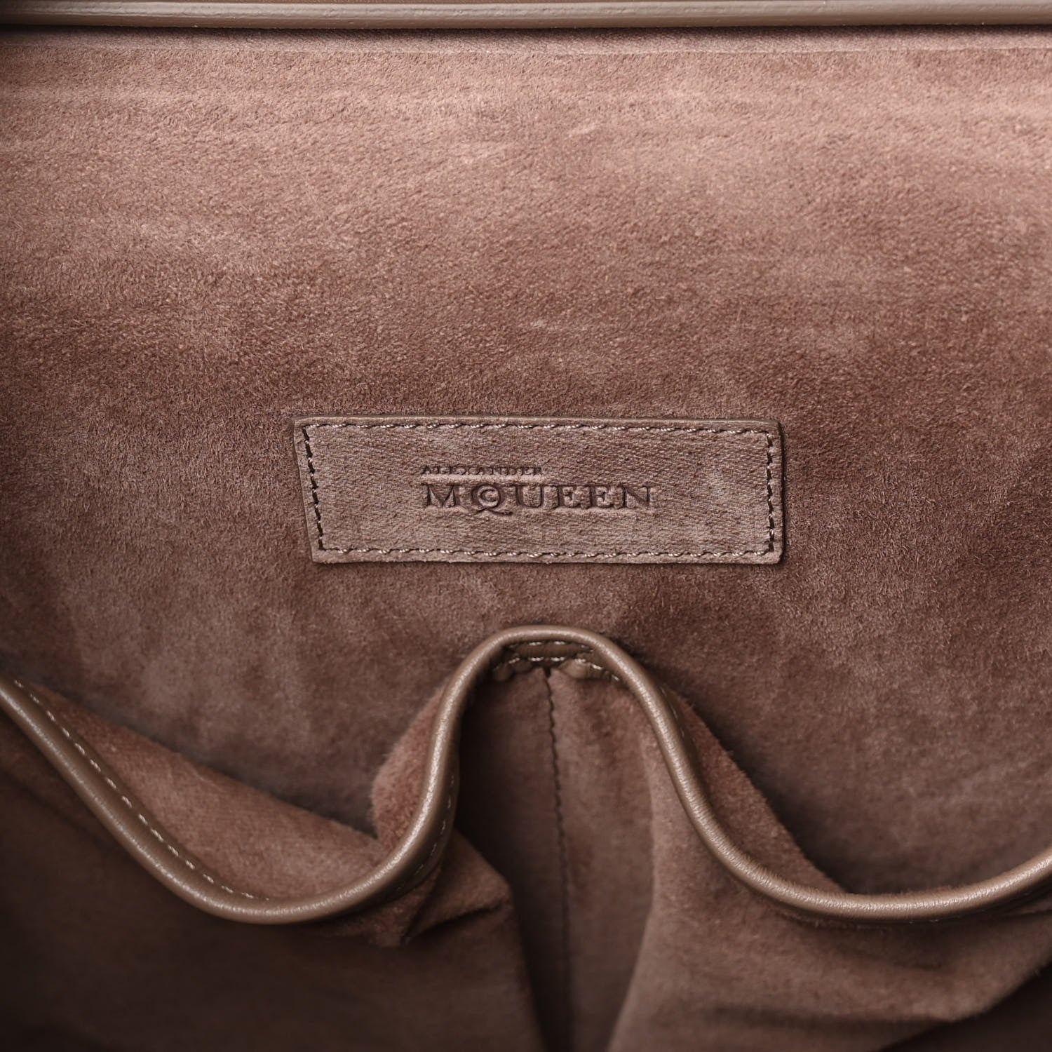 Alexander McQueen Calfskin Embossed Suede Large Heroine Tan 6 of 15