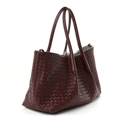 Bottega Veneta Calfskin Intrecciato Pinacoteca Reversible Tote Madder Brown Lunar 4 of 11