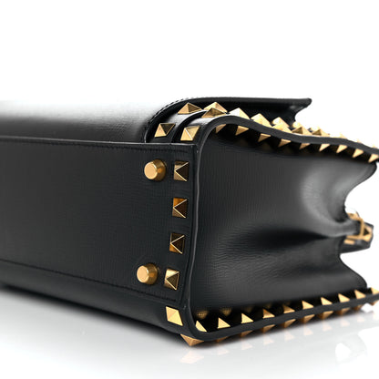 Valentino Garavani Vitello Small Rockstud Alcove Top-Handle Bag Black 7 of 7