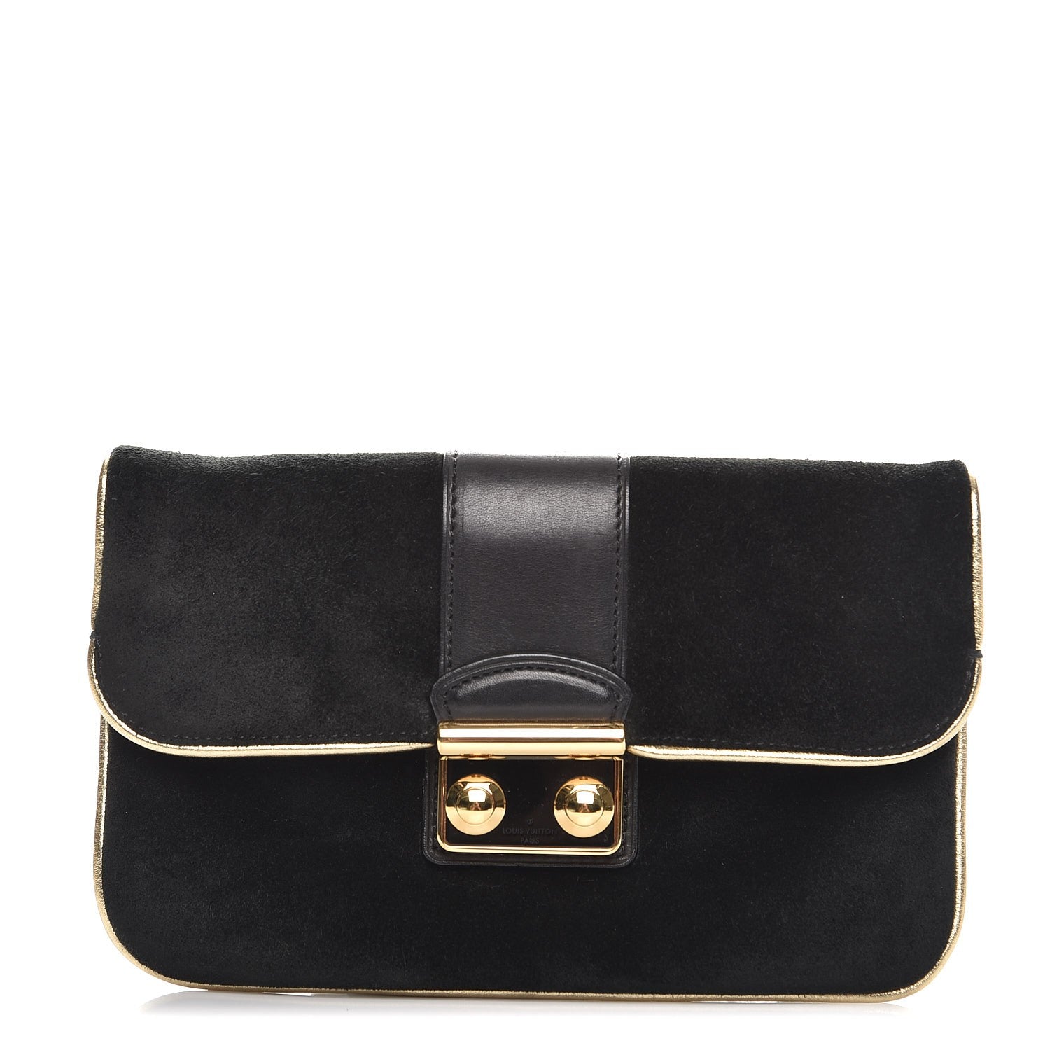 Louis Vuitton Suede SC Slim Clutch Coal 1 of 6