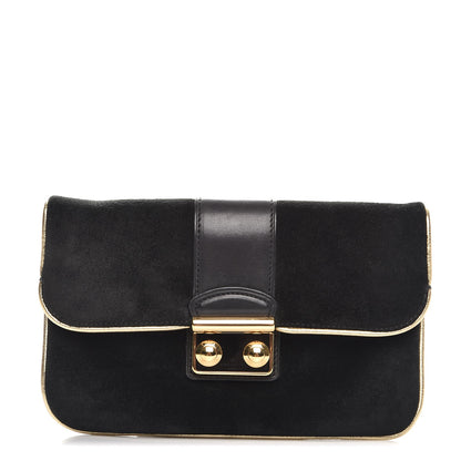 Louis Vuitton Suede SC Slim Clutch Coal 1 of 6