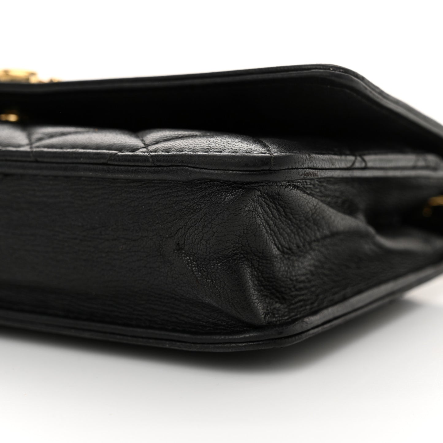 Lambskin Quilted Boy Wallet On Chain WOC Black