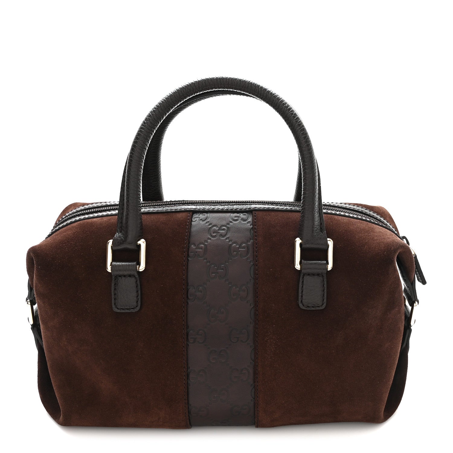 Gucci Suede Guccissima Small Boston Brown 1 of 11