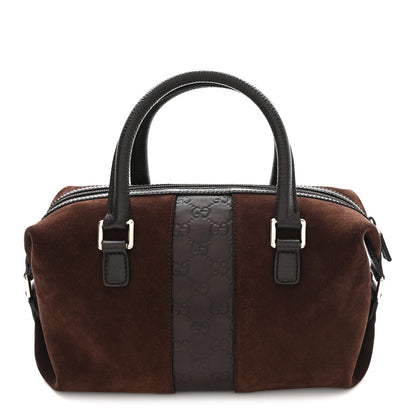 Gucci Suede Guccissima Small Boston Brown 1 of 11