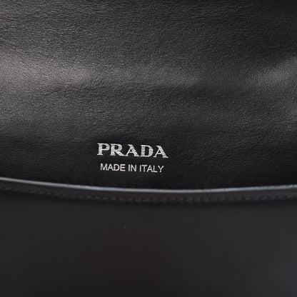 Prada City Calf Plex Ribbon Bag Black Rosa 6 of 12