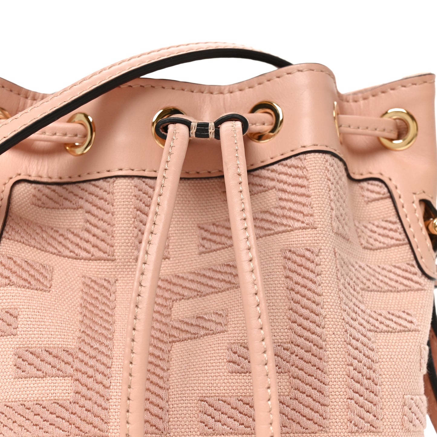 Canvas Nappa F is Fendi FF Embroidered Mini Mon Tresor Bucket Bag Baby Pink