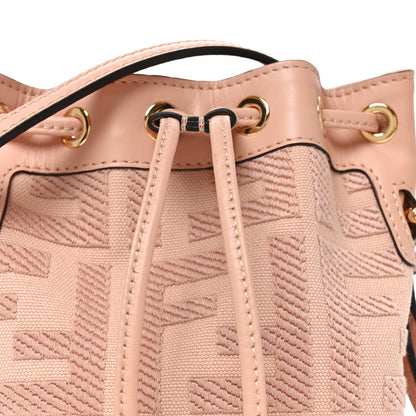 Fendi Canvas Nappa F is Fendi FF Embroidered Mini Mon Tresor Bucket Bag Baby Pink 8 of 10