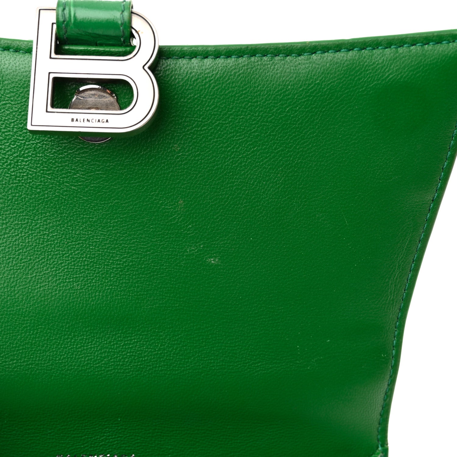Balenciaga Shiny Calfskin Crocodile Embossed Small Hourglass Top Handle Bag Leaf Green 20 of 20
