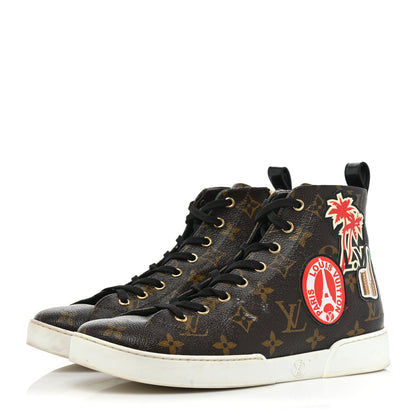 Louis Vuitton Calfskin Monogram World Tour Sneaker Boot 38.5 3 of 20