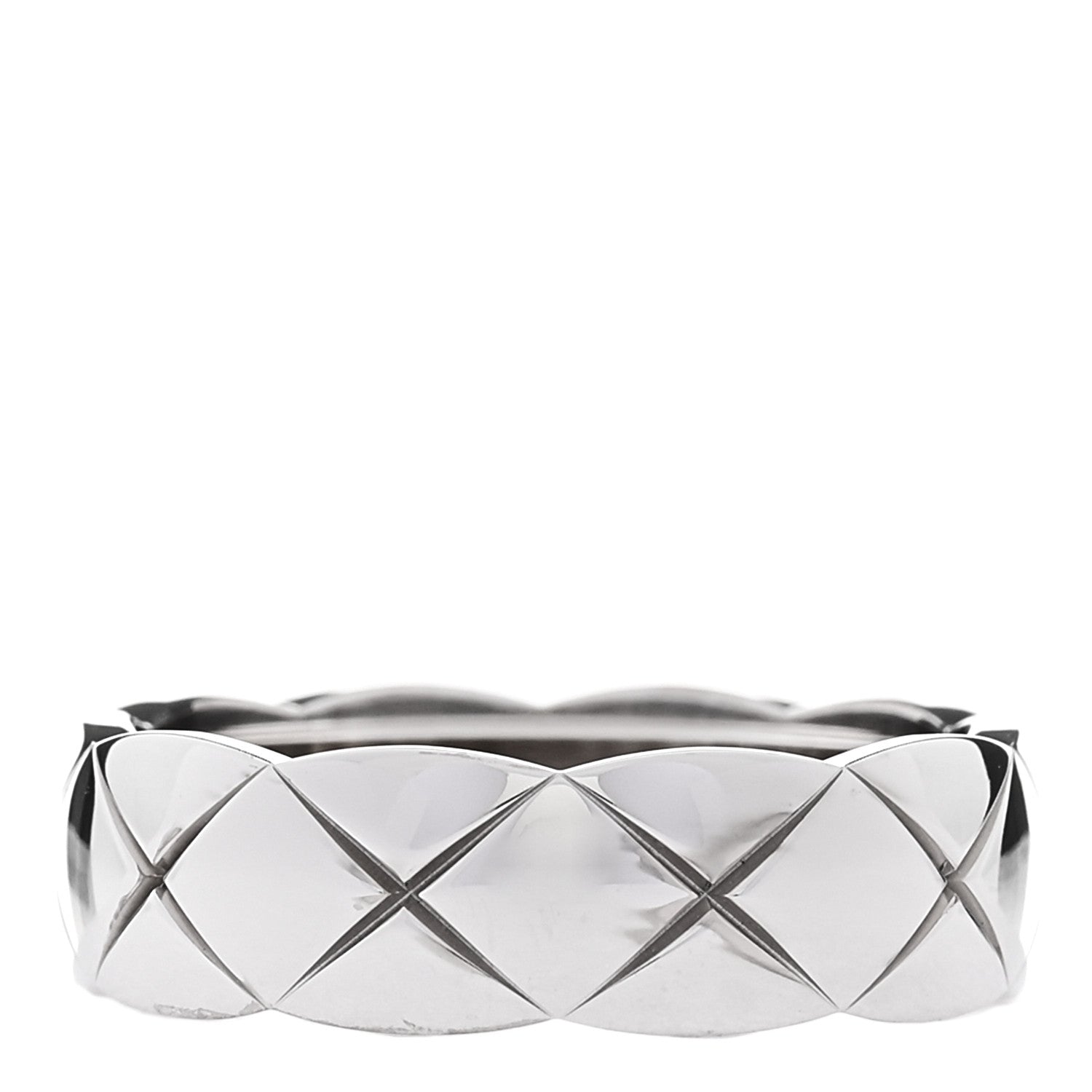 Chanel 18K White Gold Small Coco Crush Ring 62 10 1 of 7