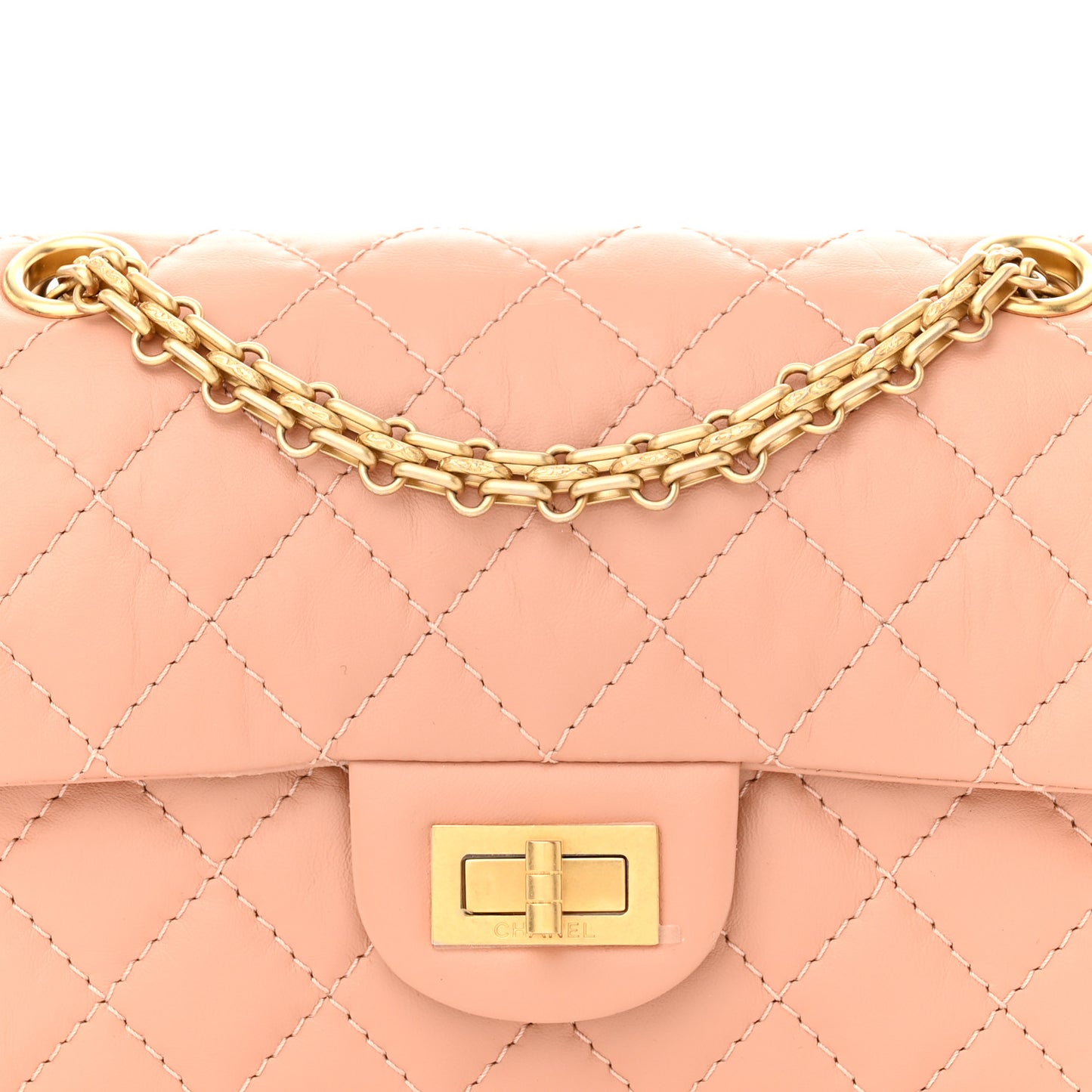 Aged Calfskin Quilted 2.55 Reissue Mini Flap Beige