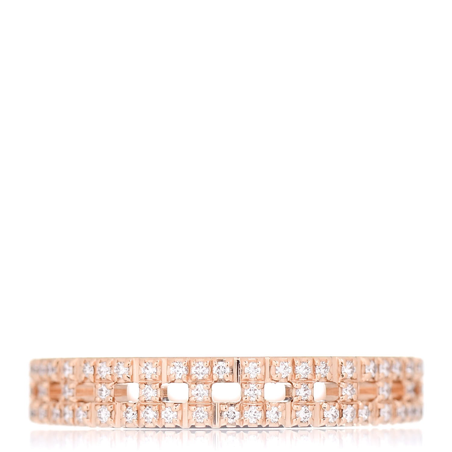 Tiffany 18K Rose Gold Diamond Narrow T True Band Ring 54 7 3 of 5