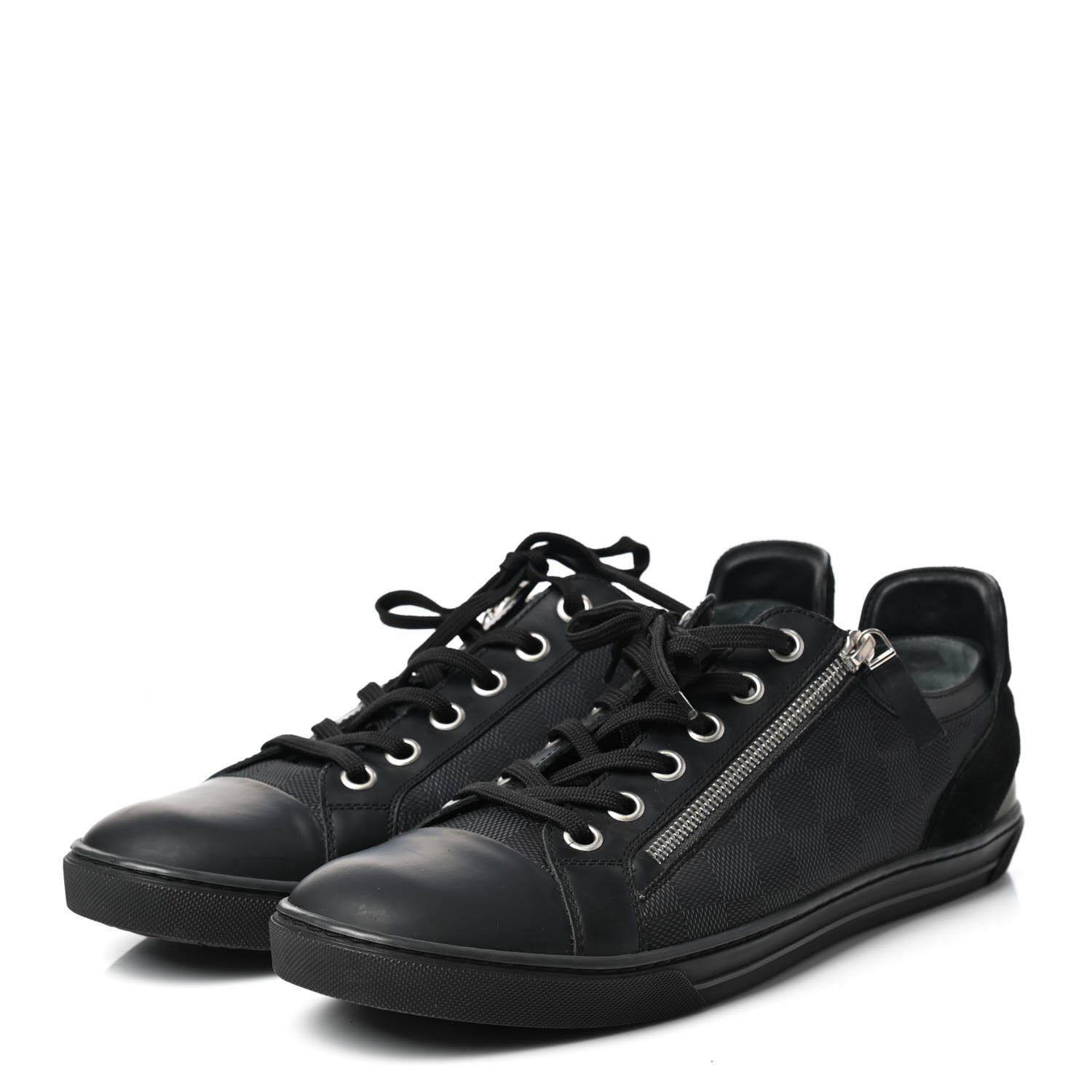 Louis Vuitton Damier Graphite Calfskin Suede Mens Aventure Sneakers 9 3 of 11
