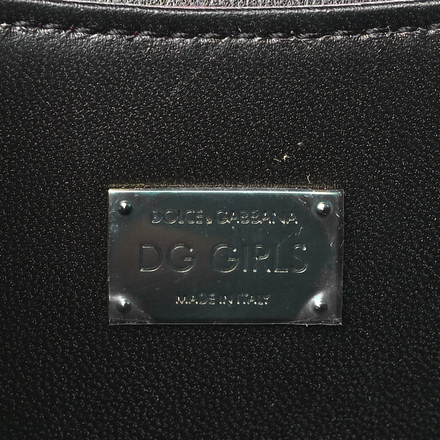 Metallic Calfskin DG Girls Shoulder Bag Red
