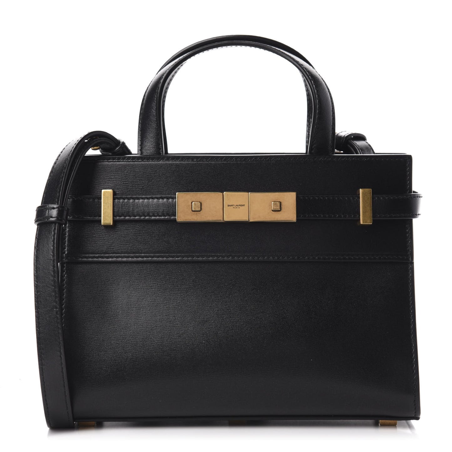 Smooth Calfskin Manhattan Nano Shopper Tote Black