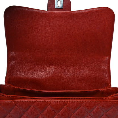 Chanel Caviar Quilted Medium Rock In Rome Single Flap Red 14 of 26