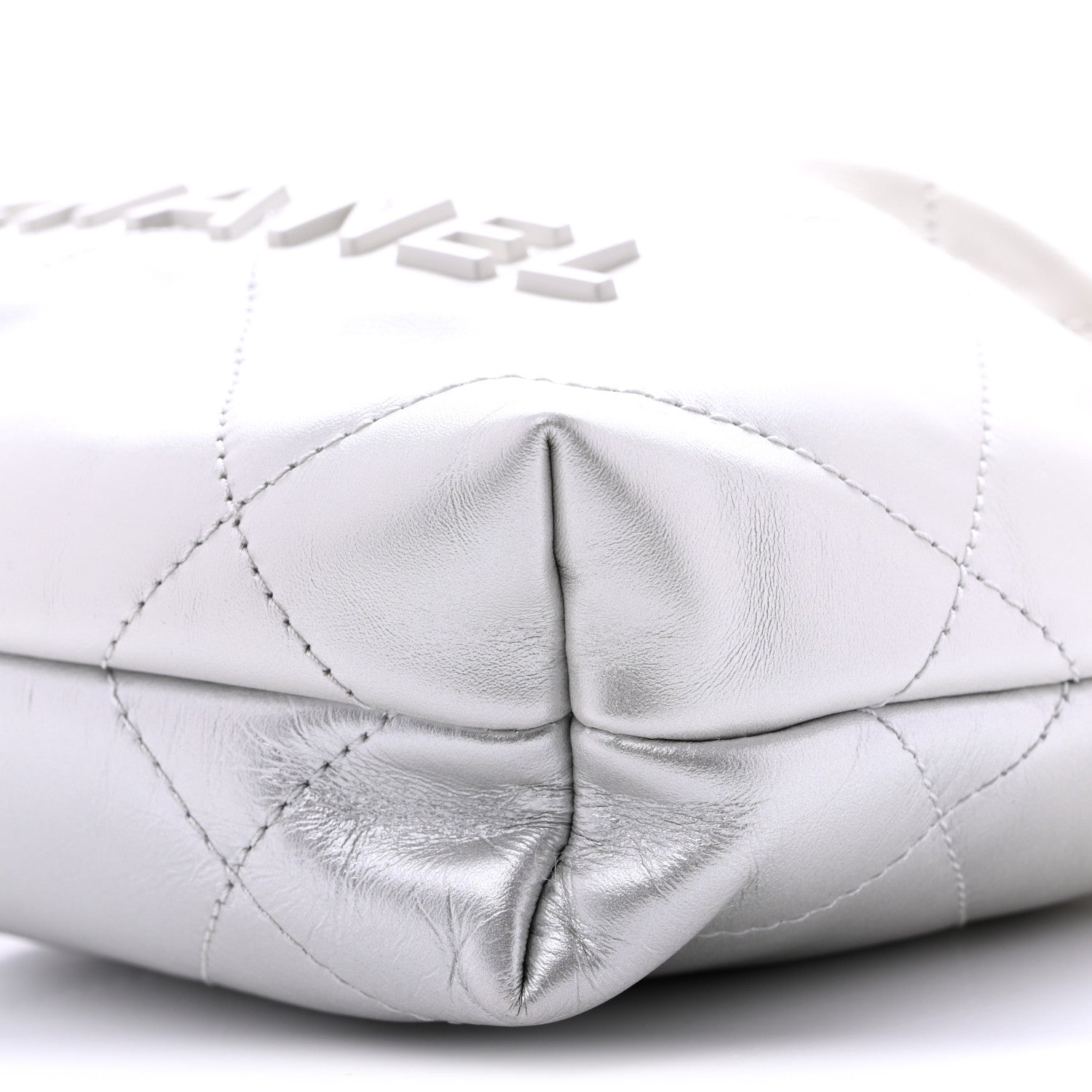 Chanel Metallic Shaded Calfskin Quilted Mini Chanel 22 White Silver 10 of 11