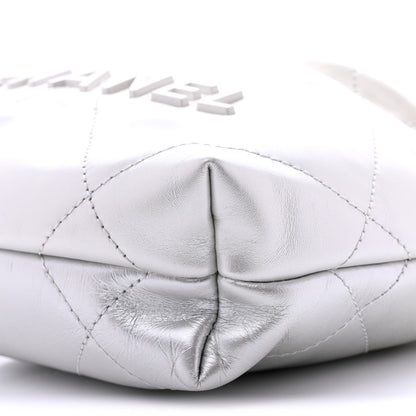 Chanel Metallic Shaded Calfskin Quilted Mini Chanel 22 White Silver 10 of 11