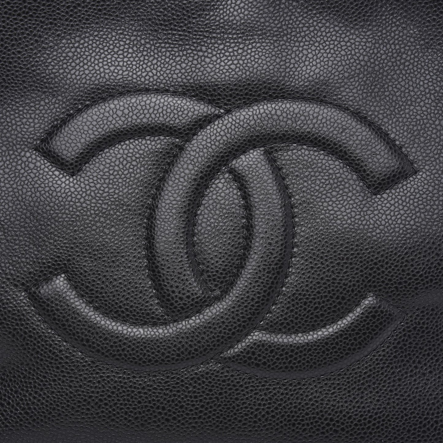 Soft Caviar Large Timeless CC Shopping Tote Black
