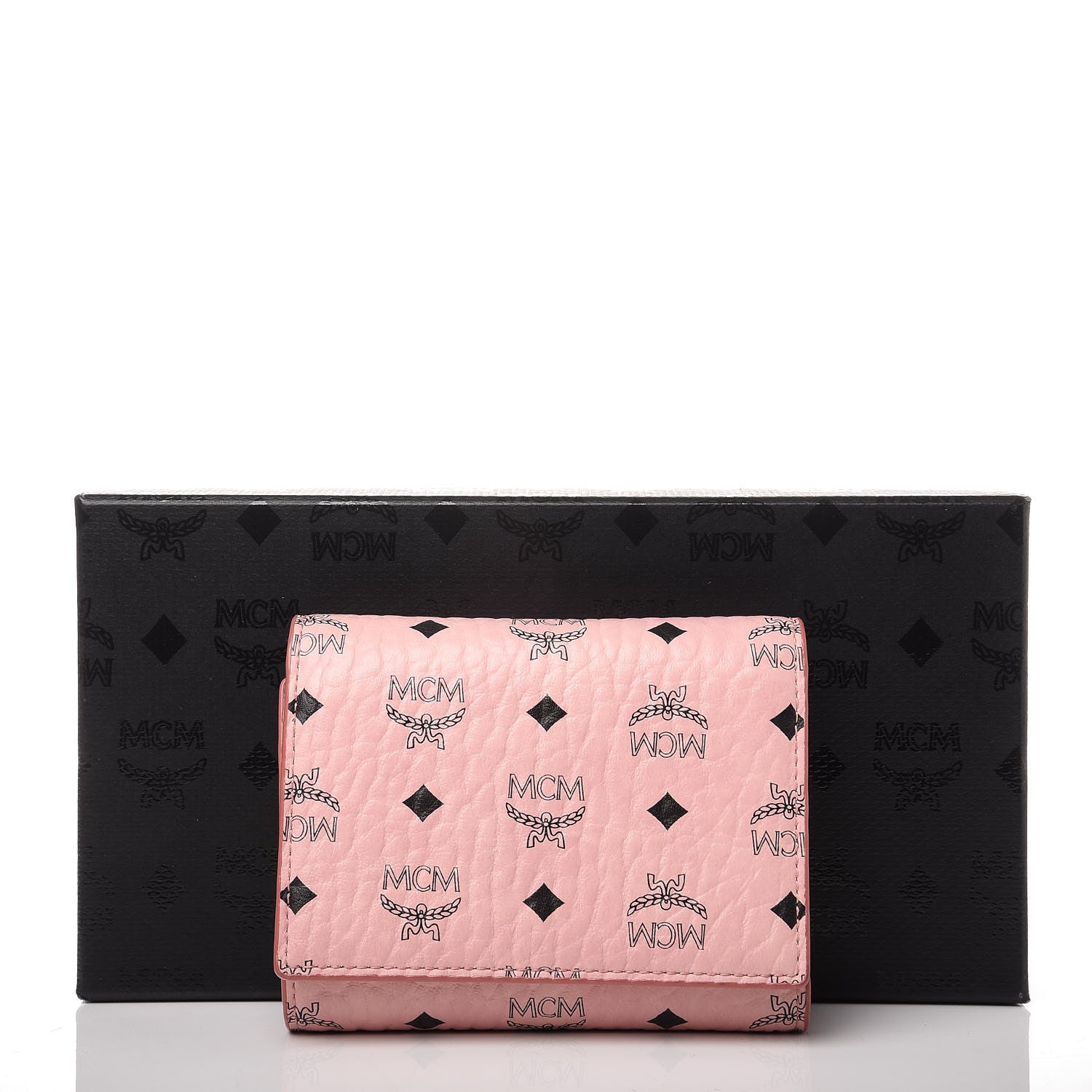 MCM Visetos Trifold Wallet Pink 8 of 8