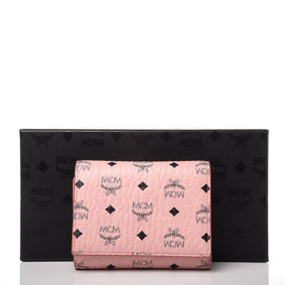 MCM Visetos Trifold Wallet Pink 8 of 8