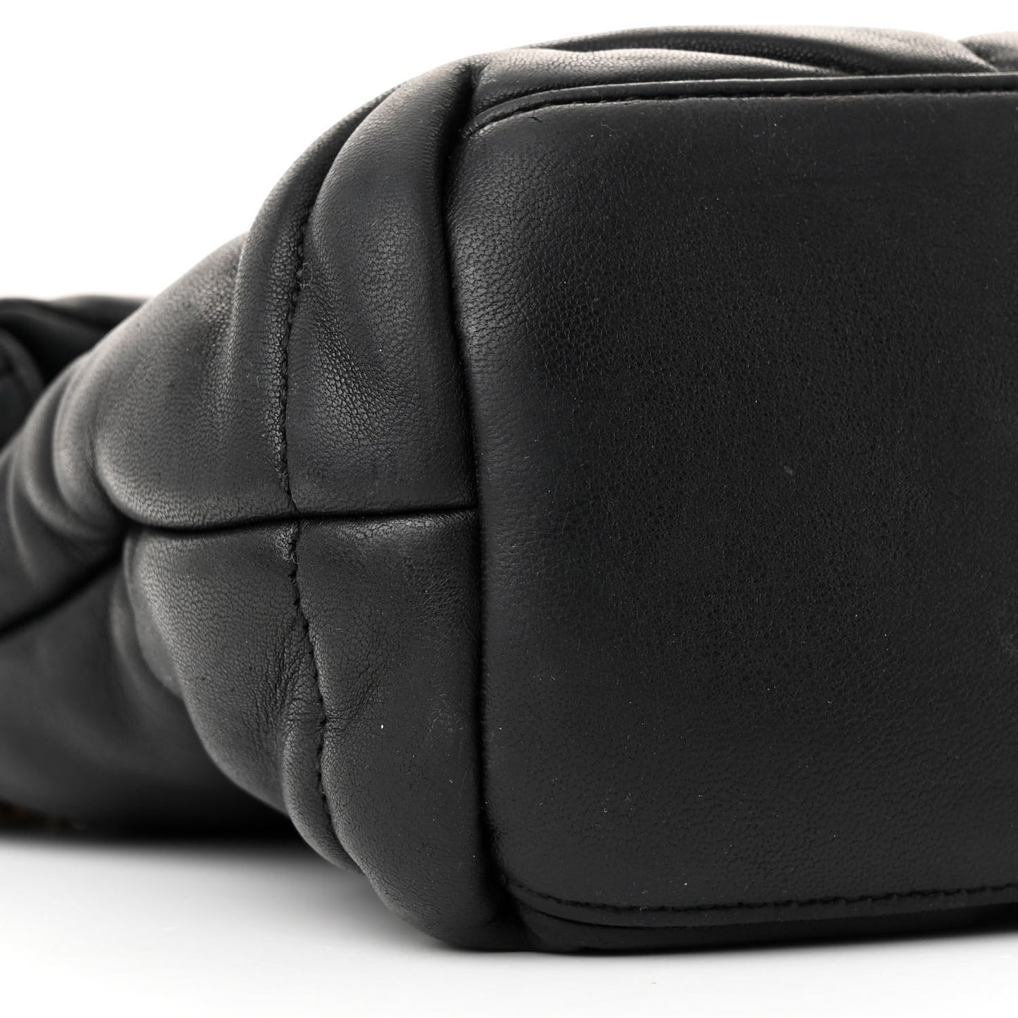 Lambskin Quilted Small Loulou Puffer Monogram Chain Satchel Black