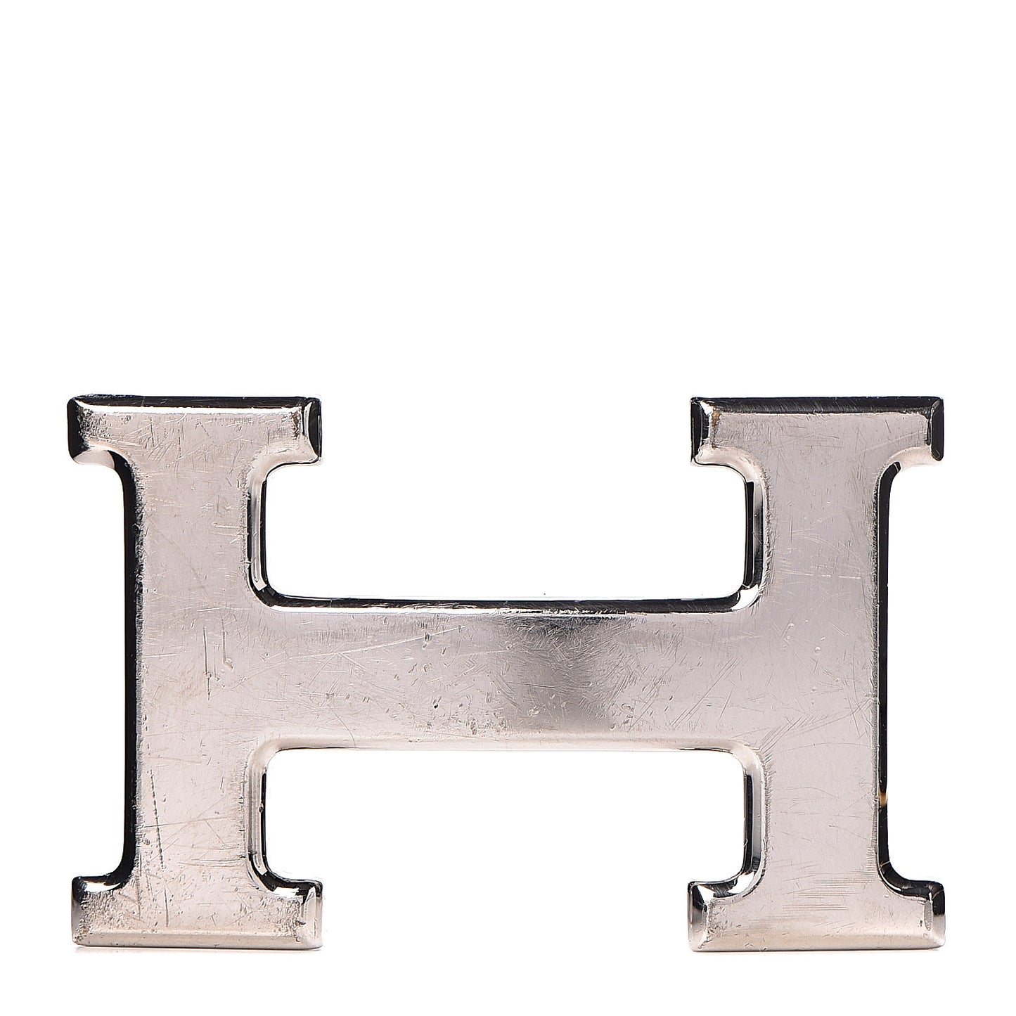 Polished Palladium 32mm H Belt Buckle Silver